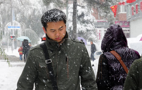 Changchun comes the frist snow