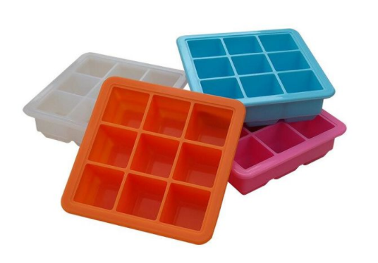 Heat Resisting BPA Free Silicone Best Block Molds Whiskey Square Ice Cube Tray With Lid