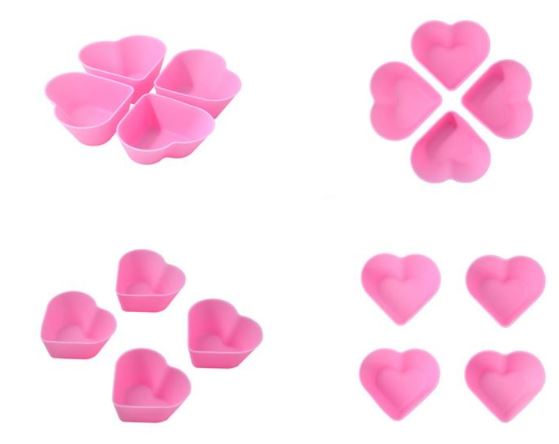 Silicone Heart Cup Cake Mould And Soap Molds Made From Food Grade Silicone