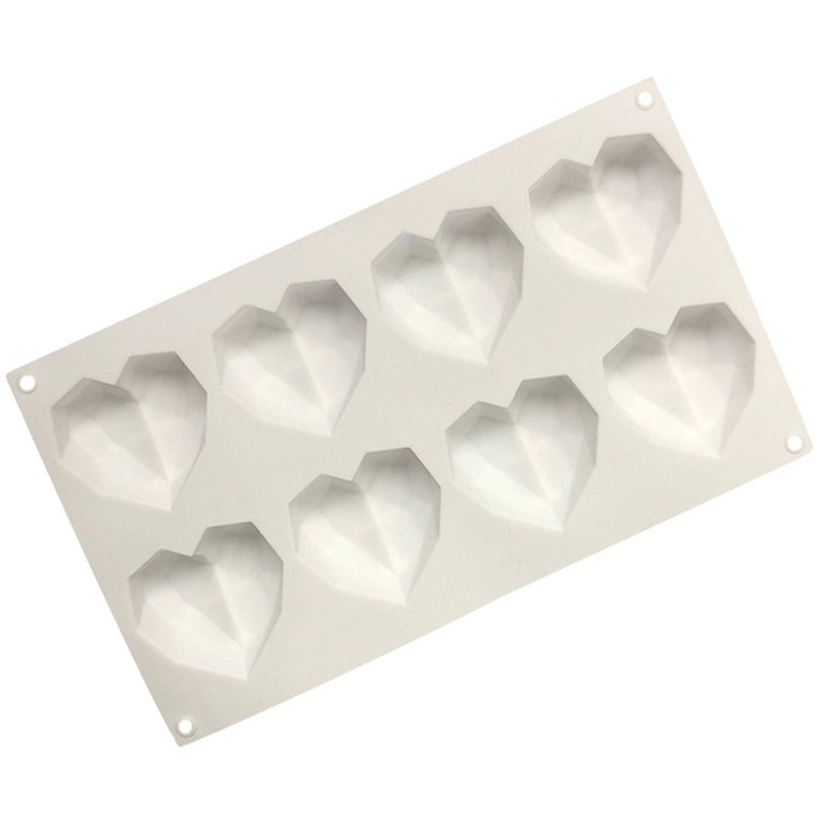 Feature Of The Diamond Heart Mousse Silicone Cake Mold Trays