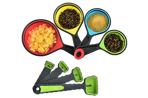 Feature Of Collapsible Silicone Measuring Cups And Spoons Set